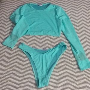 IconSwim sz L teal swimsuit